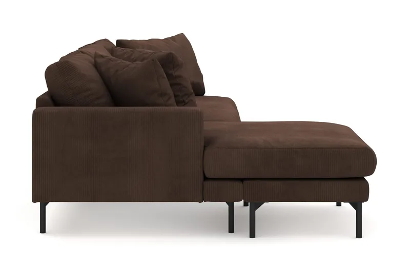 Menard 4-seters Venstrevendt Dyp L-formet Divansofa i Manchester - Brun - Møbler - Sofaer - Sofa med sjeselong