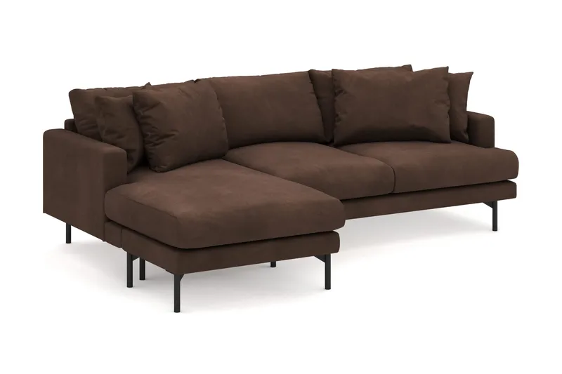 Menard 4-seters Venstrevendt Dyp L-formet Divansofa i Manchester - Brun - Møbler - Sofaer - Sofa med sjeselong