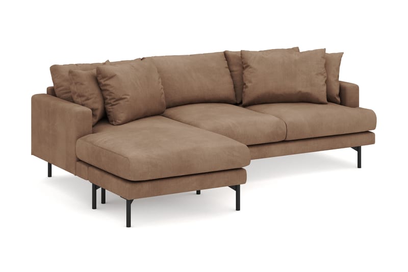 Menard 4-seters Venstrevendt Dyp L-formet Divansofa i Manchester - Brun - Møbler - Sofaer - Sofa med sjeselong