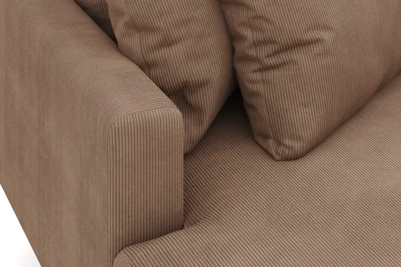 Menard 4-seters Venstrevendt Dyp L-formet Divansofa i Manchester - Brun - Møbler - Sofaer - Sofa med sjeselong