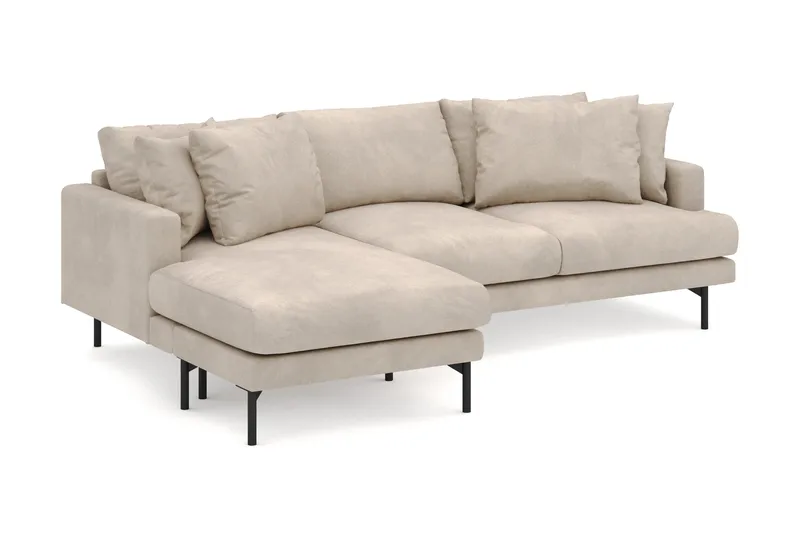 Menard 4-seters Venstrevendt Dyp L-formet Divansofa i Manchester - Greige - Møbler - Sofaer - Sofa med sjeselong