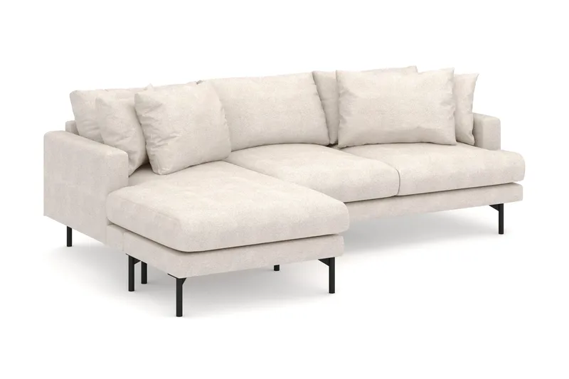 Menard 4-seters Venstrevendt Dyp L-formet Divansofa i Stoff - Beige - Møbler - Sofaer - Sofa med sjeselong
