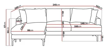 Menard 4-seters Venstrevendt Dyp L-formet Divansofa i Stoff - Beige - Møbler - Sofaer - Sofa med sjeselong