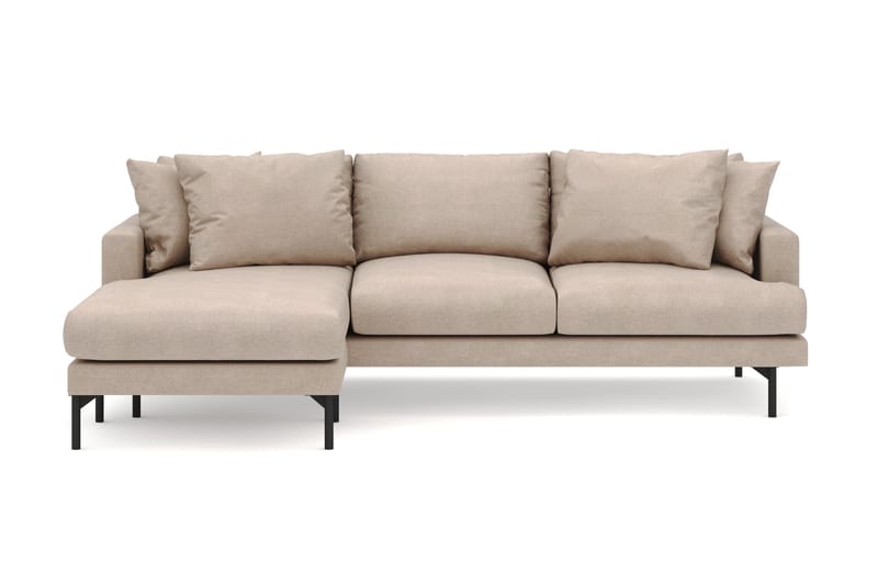 Menard 4-seters Venstrevendt Dyp L-formet Divansofa i Stoff - Beige - Møbler - Sofaer - Sofa med sjeselong