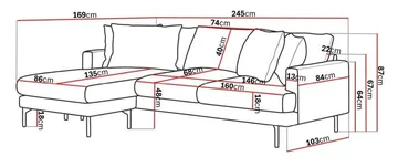 Menard 4-seters Venstrevendt Dyp L-formet Divansofa i Stoff - Beige - Møbler - Sofaer - Sofa med sjeselong