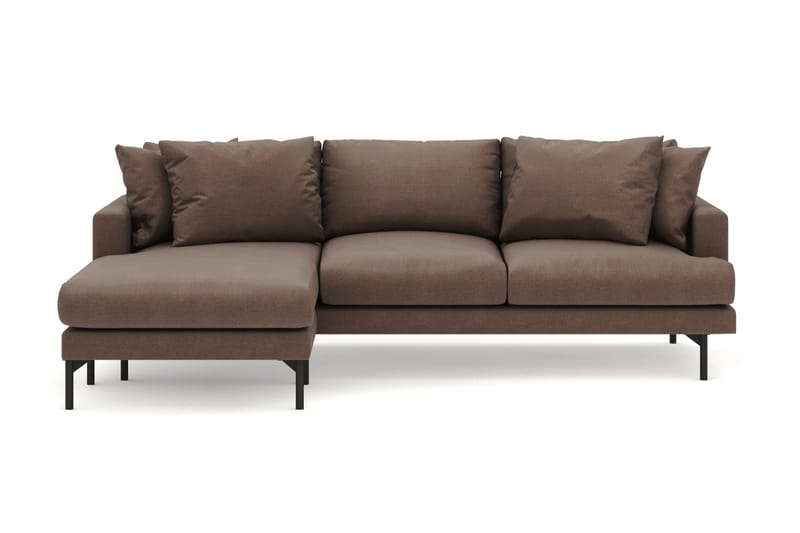 Menard 4-seters Venstrevendt Dyp L-formet Divansofa i Stoff - Brun - Møbler - Sofaer - Sofa med sjeselong