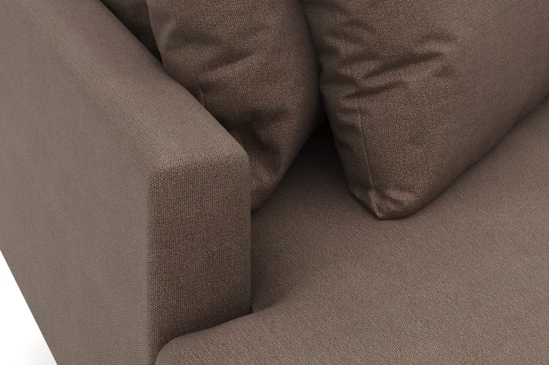 Menard 4-seters Venstrevendt Dyp L-formet Divansofa i Stoff - Brun - Møbler - Sofaer - Sofa med sjeselong