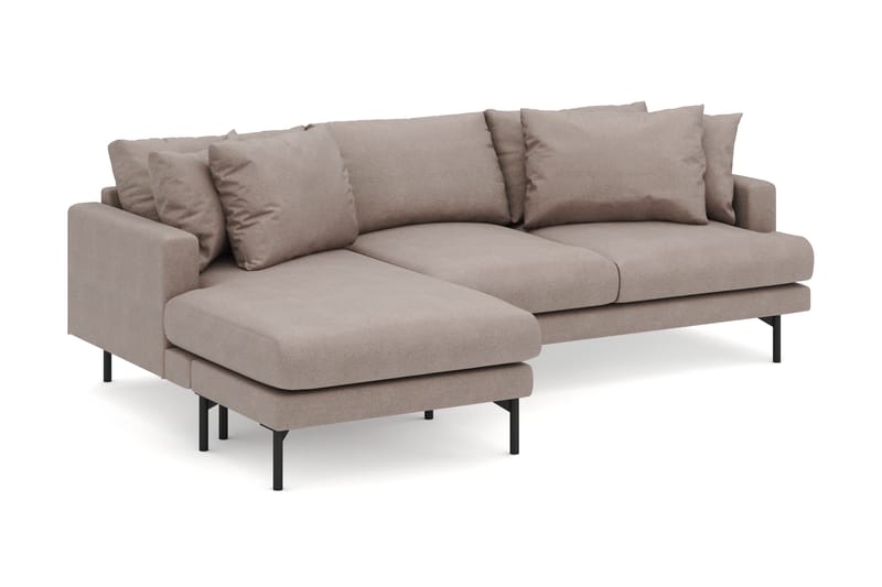 Menard 4-seters Venstrevendt Dyp L-formet Divansofa i Stoff - Brun - Møbler - Sofaer - Sofa med sjeselong