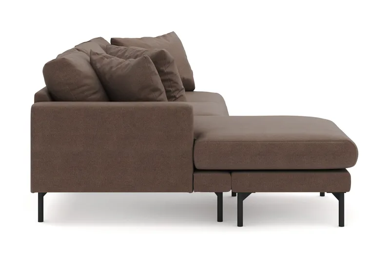 Menard 4-seters Venstrevendt Dyp L-formet Divansofa i Stoff - Brun - Møbler - Sofaer - Sofa med sjeselong