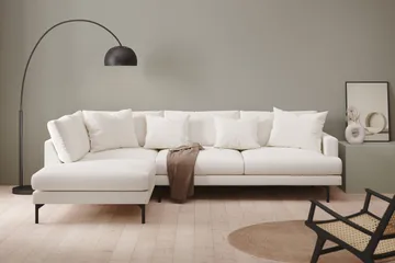 Menard 4-seters Venstrevendt Dyp L-formet Sjeselongsofa i Bouclé - Hvit - Møbler - Sofaer - Sofa med sjeselong