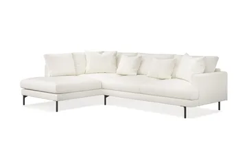 Menard 4-seters Venstrevendt Dyp L-formet Sjeselongsofa i Bouclé - Hvit - Møbler - Sofaer - Sofa med sjeselong