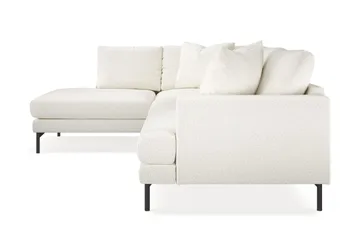 Menard 4-seters Venstrevendt Dyp L-formet Sjeselongsofa i Bouclé - Hvit - Møbler - Sofaer - Sofa med sjeselong