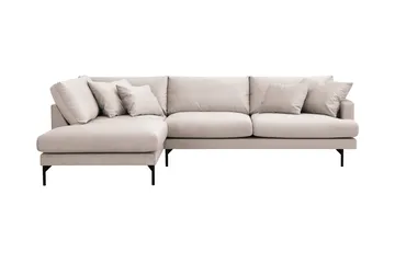 Menard 4-seters Venstrevendt Dyp L-formet Sjeselongsofa i Fløyel