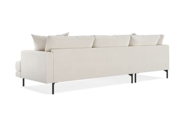 Menard 4-seters Venstrevendt Dyp L-formet Sjeselongsofa i Fløyel - Kremhvit - Møbler - Sofaer - Sofa med sjeselong