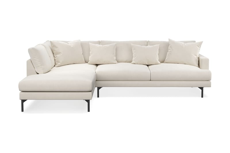 Menard 4-seters Venstrevendt Dyp L-formet Sjeselongsofa i Fløyel - Kremhvit - Møbler - Sofaer - Sofa med sjeselong