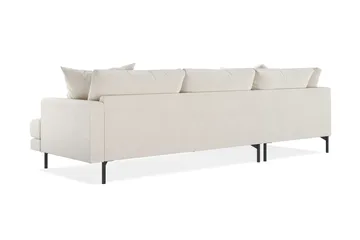 Menard 4-seters Venstrevendt Dyp L-formet Sjeselongsofa i Fløyel - Kremhvit - Møbler - Sofaer - Sofa med sjeselong