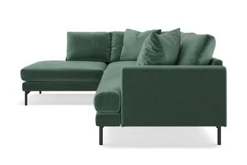 Menard 4-seters Venstrevendt Dyp L-formet Sjeselongsofa i Fløyel - Mørk grønn - Møbler - Sofaer - Sofa med sjeselong