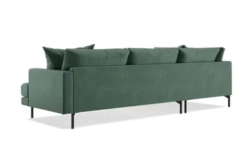 Menard 4-seters Venstrevendt Dyp L-formet Sjeselongsofa i Fløyel - Mørk grønn - Møbler - Sofaer - Sofa med sjeselong