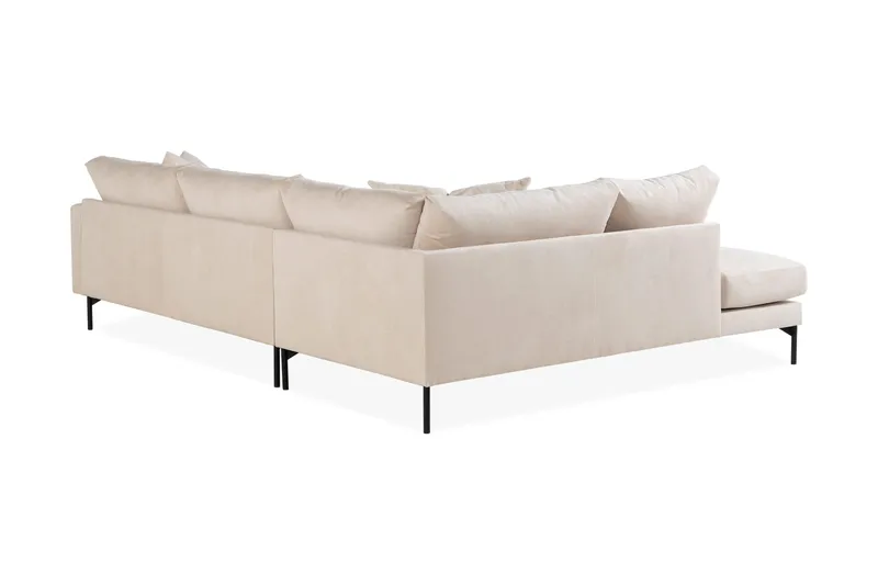 Menard 4-seters Venstrevendt Dyp L-formet Sjeselongsofa i Manchester - Beige - Møbler - Sofaer - Sofa med sjeselong