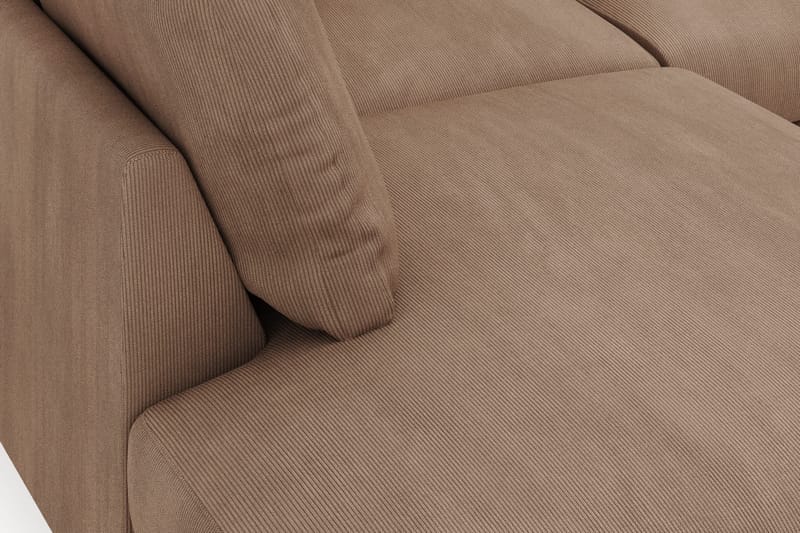 Menard 4-seters Venstrevendt Dyp L-formet Sjeselongsofa i Manchester - Brun - Møbler - Sofaer - Sofa med sjeselong