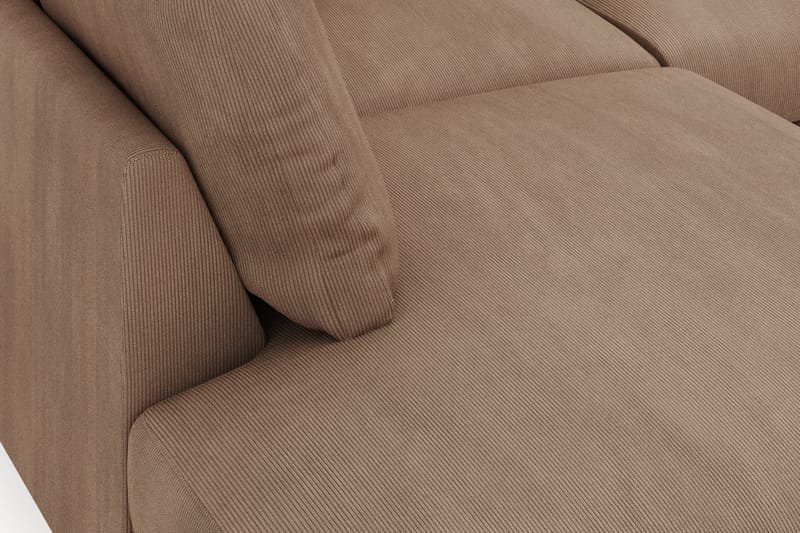 Menard 4-seters Venstrevendt Dyp L-formet Sjeselongsofa i Manchester - Brun - Møbler - Sofaer - Sofa med sjeselong