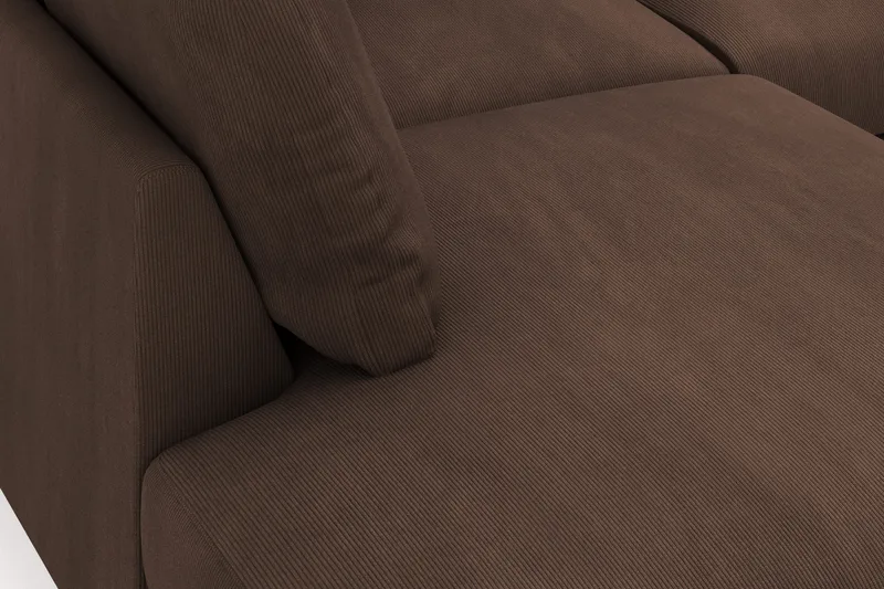 Menard 4-seters Venstrevendt Dyp L-formet Sjeselongsofa i Manchester - Brun - Møbler - Sofaer - Sofa med sjeselong