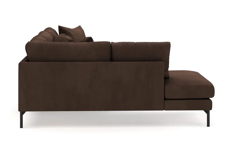 Menard 4-seters Venstrevendt Dyp L-formet Sjeselongsofa i Manchester - Brun - Møbler - Sofaer - Sofa med sjeselong