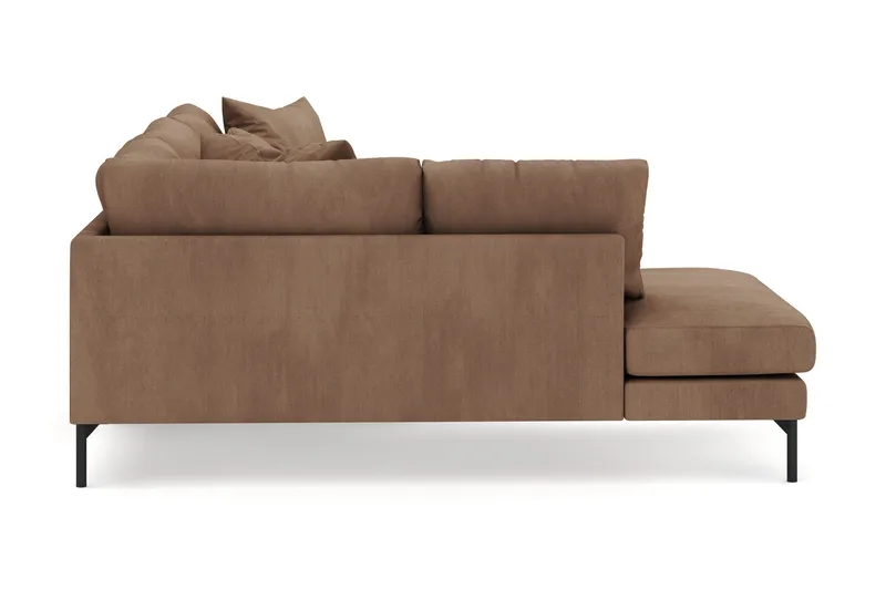 Menard 4-seters Venstrevendt Dyp L-formet Sjeselongsofa i Manchester - Brun - Møbler - Sofaer - Sofa med sjeselong