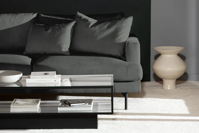 Menard 4-seters Venstrevendt Dyp L-formet Sjeselongsofa i Manchester - Grå - Møbler - Sofaer - Sofa med sjeselong