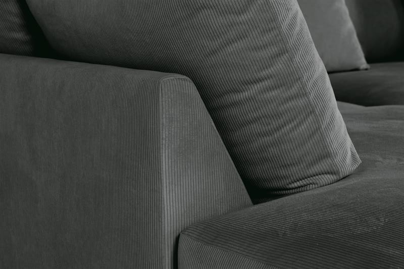 Menard 4-seters Venstrevendt Dyp L-formet Sjeselongsofa i Manchester - Grå - Møbler - Sofaer - Sofa med sjeselong