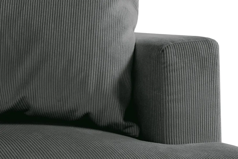 Menard 4-seters Venstrevendt Dyp L-formet Sjeselongsofa i Manchester - Grå - Møbler - Sofaer - Sofa med sjeselong