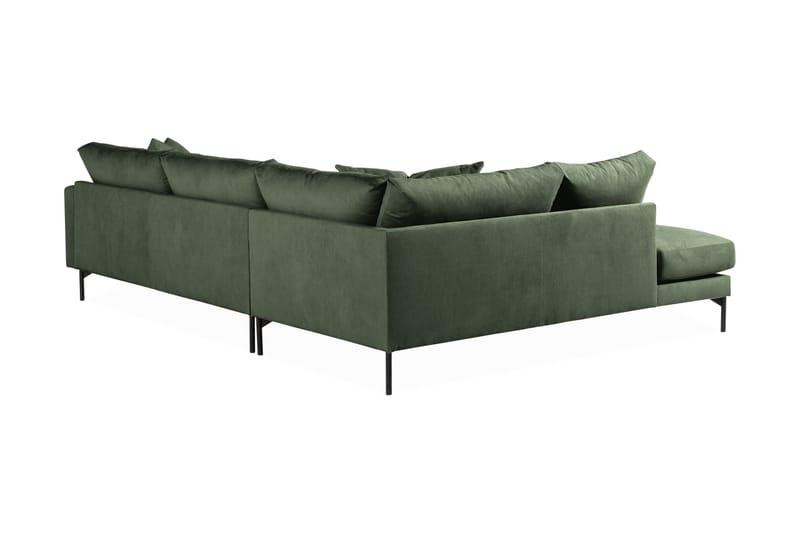 Menard 4-seters Venstrevendt Dyp L-formet Sjeselongsofa i Manchester - Grønn - Møbler - Sofaer - Sofa med sjeselong