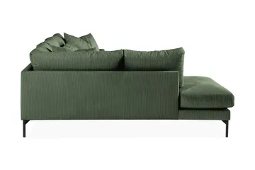 Menard 4-seters Venstrevendt Dyp L-formet Sjeselongsofa i Manchester - Grønn - Møbler - Sofaer - Sofa med sjeselong