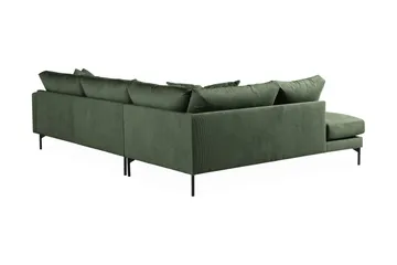 Menard 4-seters Venstrevendt Dyp L-formet Sjeselongsofa i Manchester - Grønn - Møbler - Sofaer - Sofa med sjeselong