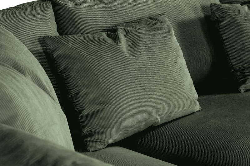 Menard 4-seters Venstrevendt Dyp L-formet Sjeselongsofa i Manchester - Grønn - Møbler - Sofaer - Sofa med sjeselong