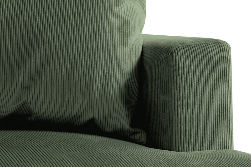 Menard 4-seters Venstrevendt Dyp L-formet Sjeselongsofa i Manchester - Grønn - Møbler - Sofaer - Sofa med sjeselong