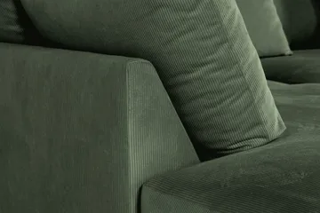 Menard 4-seters Venstrevendt Dyp L-formet Sjeselongsofa i Manchester - Grønn - Møbler - Sofaer - Sofa med sjeselong