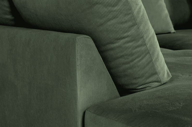 Menard 4-seters Venstrevendt Dyp L-formet Sjeselongsofa i Manchester - Grønn - Møbler - Sofaer - Sofa med sjeselong