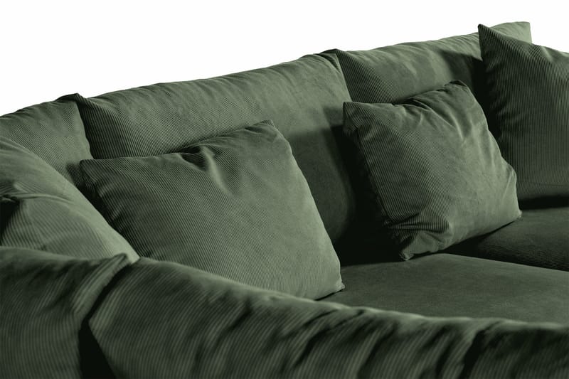 Menard 4-seters Venstrevendt Dyp L-formet Sjeselongsofa i Manchester - Grønn - Møbler - Sofaer - Sofa med sjeselong