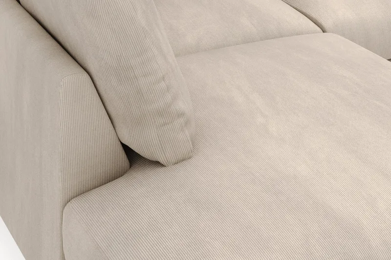 Menard 4-seters Venstrevendt Dyp L-formet Sjeselongsofa i Manchester - Greige - Møbler - Sofaer - Sofa med sjeselong