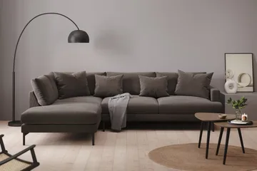 Menard 4-seters Venstrevendt Dyp L-formet Sjeselongsofa i Manchester - Mørk grå - Møbler - Sofaer - Sofa med sjeselong