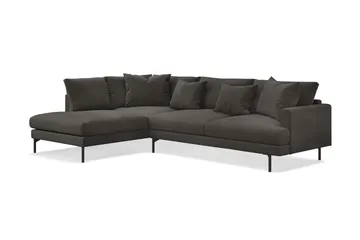 Menard 4-seters Venstrevendt Dyp L-formet Sjeselongsofa i Manchester - Mørk grå - Møbler - Sofaer - Sofa med sjeselong