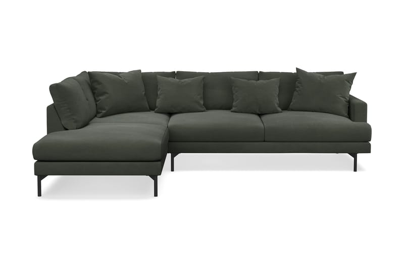 Menard 4-seters Venstrevendt Dyp L-formet Sjeselongsofa i Manchester - Mørk grønn - Møbler - Sofaer - Sofa med sjeselong