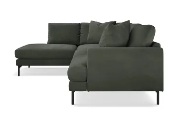Menard 4-seters Venstrevendt Dyp L-formet Sjeselongsofa i Manchester - Mørk grønn - Møbler - Sofaer - Sofa med sjeselong
