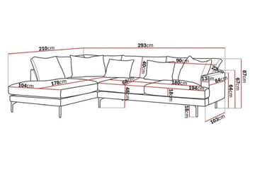 Menard 4-seters Venstrevendt Dyp L-formet Sjeselongsofa i Stoff - Beige - Møbler - Sofaer - Sofa med sjeselong