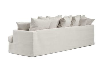 Menard 4-seters Venstrevendt Dyp L-formet Sjeselongsofa i Stoff - Beige - Møbler - Sofaer - Sofa med sjeselong - 4 seters sofa med divan