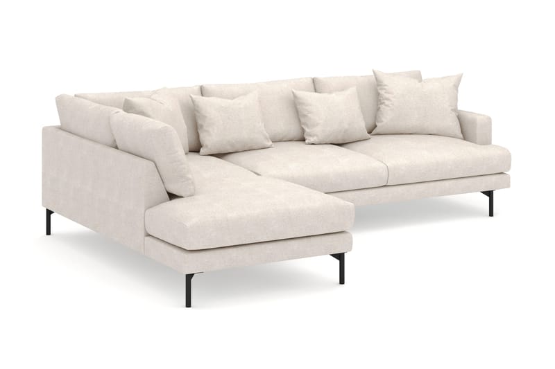 Menard 4-seters Venstrevendt Dyp L-formet Sjeselongsofa i Stoff - Beige - Møbler - Sofaer - Sofa med sjeselong