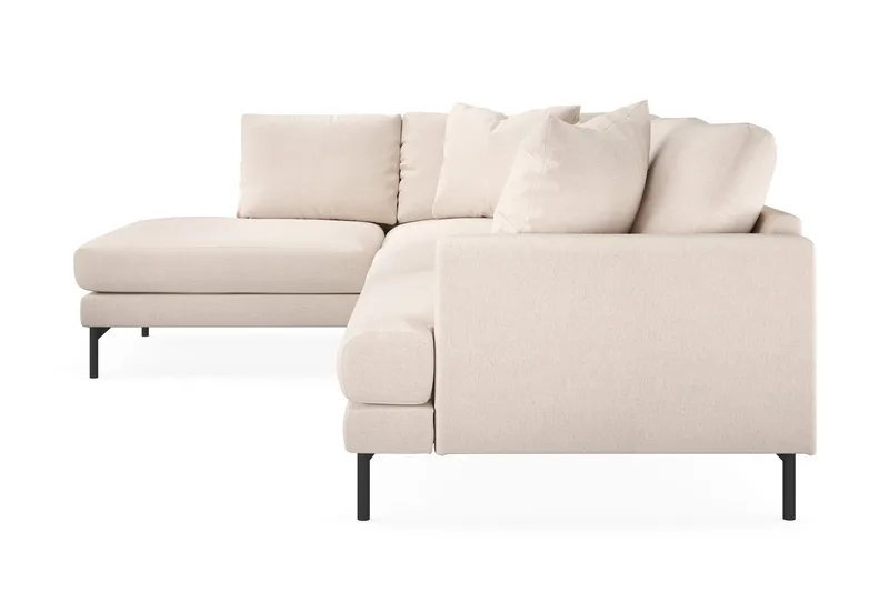 Menard 4-seters Venstrevendt Dyp L-formet Sjeselongsofa i Stoff - Beige - Møbler - Sofaer - Sofa med sjeselong