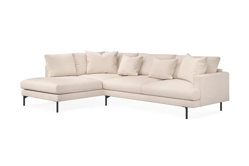 Menard 4-seters Venstrevendt Dyp L-formet Sjeselongsofa i Stoff - Beige - Møbler - Sofaer - Sofa med sjeselong