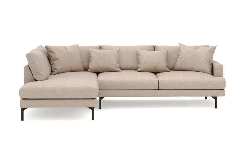 Menard 4-seters Venstrevendt Dyp L-formet Sjeselongsofa i Stoff - Beige - Møbler - Sofaer - Sofa med sjeselong